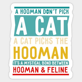 A Hooman Dont Pick A Cat Sticker